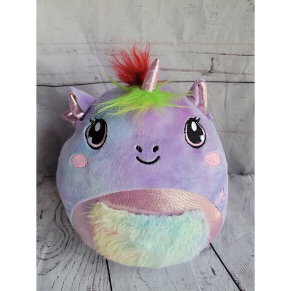 Huggy Squeeze Limited Edition Plush 9in Stuffed Unicorn with Rainbow Mane & Tail - Picture 4 of 9
